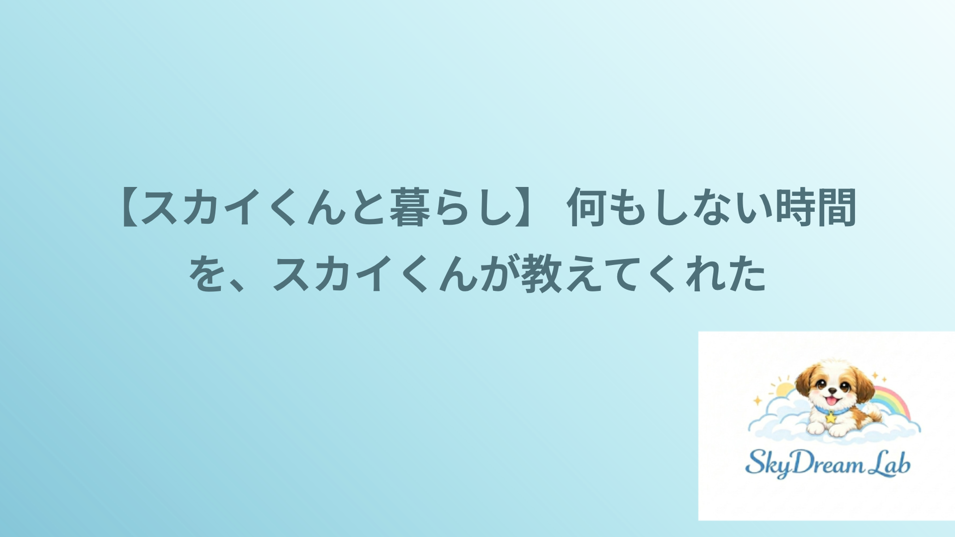 【スカイくんと暮らし】 何もしない時間を、スカイくんが教えてくれた